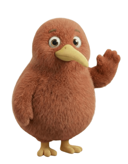 PIC Kiwi mascot waving hello